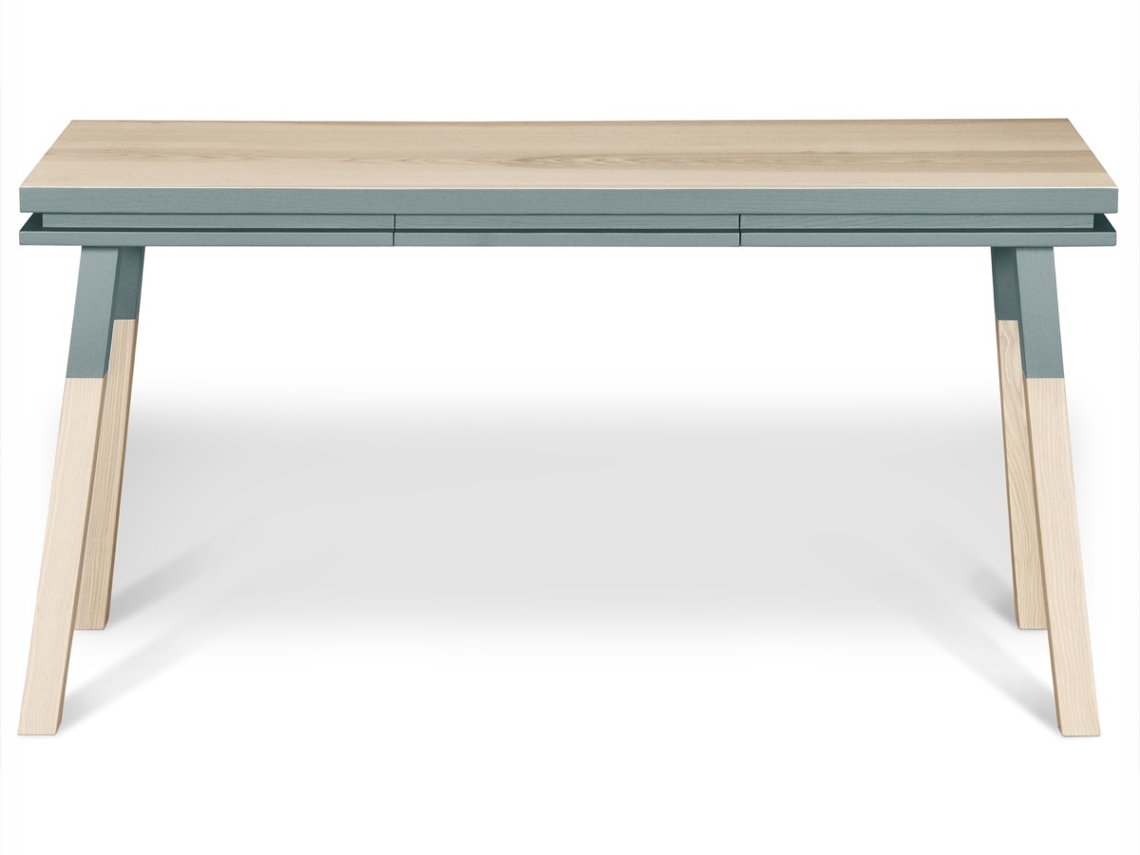 Escritorio MON PETIT MEUBLE FRANÇAIS Rectangular de Madera Maciza Con 1 Cajón 140 cm