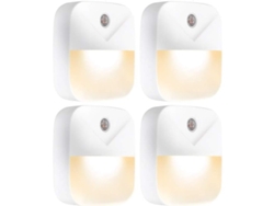 Luces Nocturnas Led Enchufables Con Sensor Automático - 4 Unidades Para Cocina Y Baño