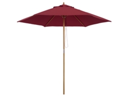 Sombrilla de madera Ø250x230 C 6 varillas Sistema de poleas Borgoña
