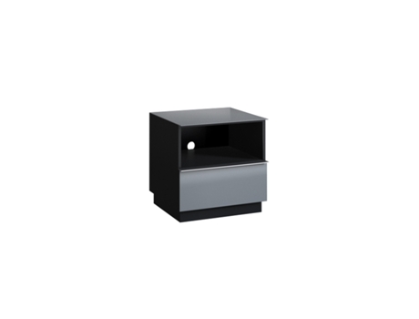 Mueble TV de suelo o pared 1 cajón 50 cm Mathis Gris y Negro PETITS-MEUBLES
