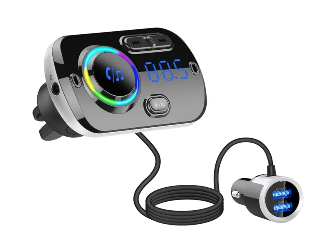 Bluetooth Coche Transmisor Fm Receptor Bluetooth 5.0 Adaptador De Radio De Coche YIZHOOD Kit De Cargador De Coche