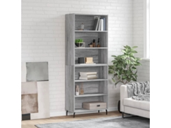 Aparador Alto Madera De Ingeniería Gris Sonoma 69,5x32,5x180 Cm