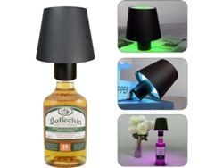 Lámpara de mesa LED táctica inalámbrica recargable con regulador de intensidad IP54 para botellas, restaurantes, BSM Black RGB