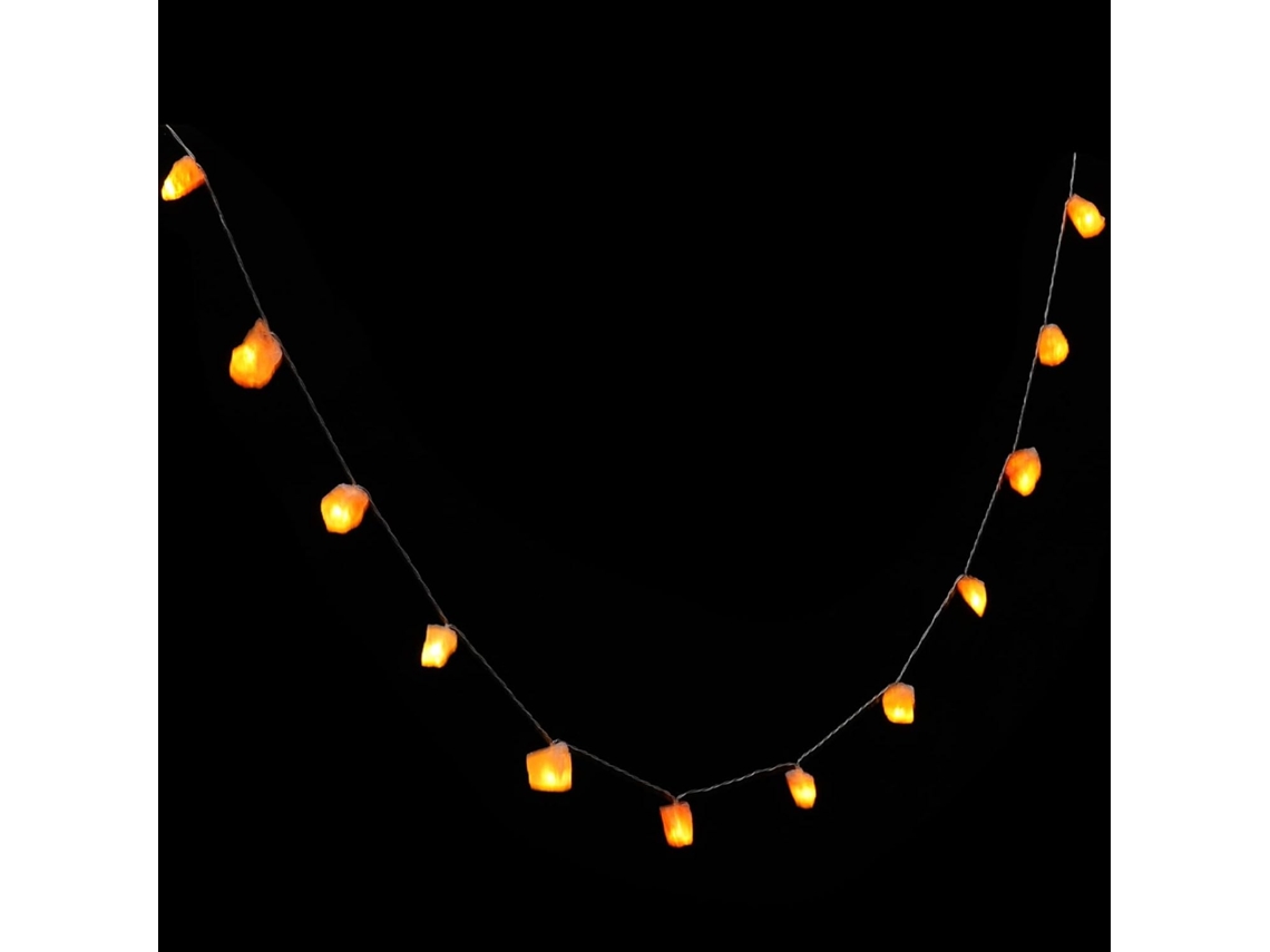 Lámpara decorativa con 20 LED en sal natural, pequeña luz nocturna USB para crear un ambiente interior acogedor.
