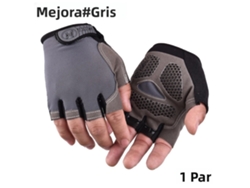 (gris Mejorado L) Guantes De Ciclismo Unisex, Antideslizantes, Amortiguadores, Diseño De Medio Dedo, Acolchado De Gel.