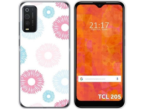 Carcasa TCL 205 TUMUNDOSMARTPHONE Dibujos Transparente Flores 06 Multicolor
