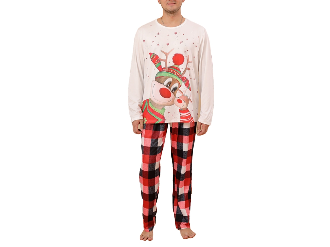 2026altiro-conjunto De Pijamas Navideño Para Familia Suave Manga Larga Con Estampado Bonito Talla M Para Hombre