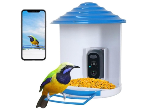 BISBISOUS Bfc-02 Comedero Inteligente Para Pájaros Con Cámara Captura De Vídeo Automática Hd 1080P Azul