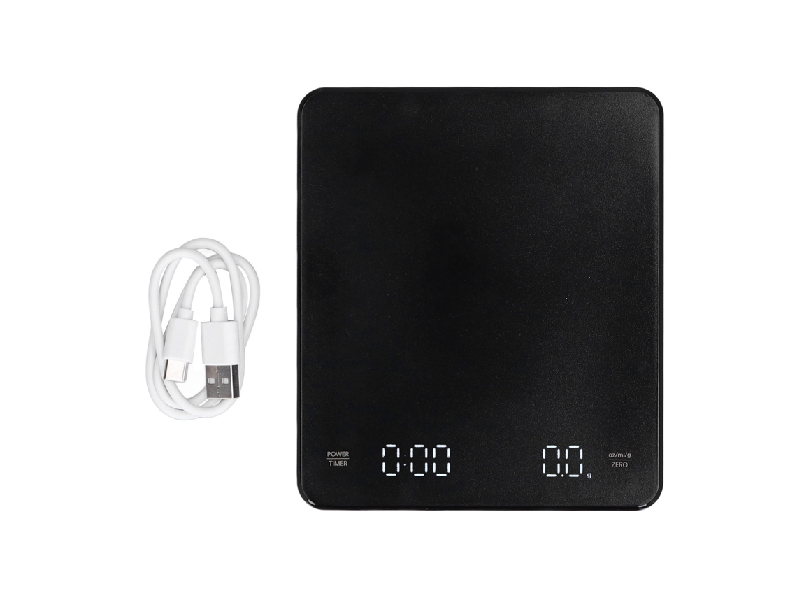 Balanza Electrónica Multifuncional Lcd Para Café, Alta Precisión, 0,1 G, 3 Kg, Carga Usb.