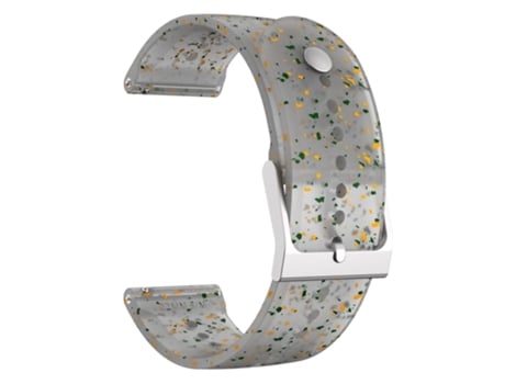 Correa de Silicona 22mm ajustable con hebilla para Garmin Vivoactive 4/Venu2 - rojo amarillo gris transparente