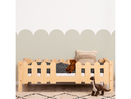 Cama Olaf de madera 90X190 con somier de láminas PETITS-MEUBLES