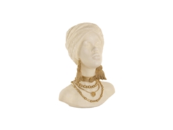 Busto Africano Branco em Resina, 35,5 X 27,5 X 47 Cm ALEXANDRA HOUSE LIVING
