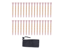 30 Palos De Golf De Bambú De 8 Cm Con Estampado De Calavera, Accesorio De Golf Rosa, Madera Sostenible.