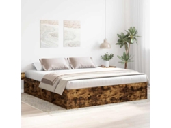 Estructura De Cama Roble Ahumado 180x200 Cm
