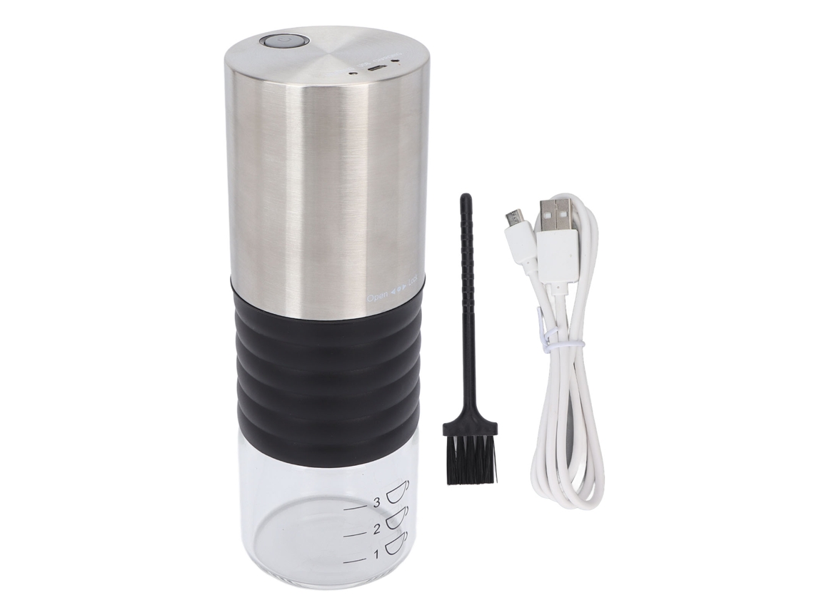 Molinillo de café eléctrico de 355 ml con báscula y carga USB, portátil para viajes