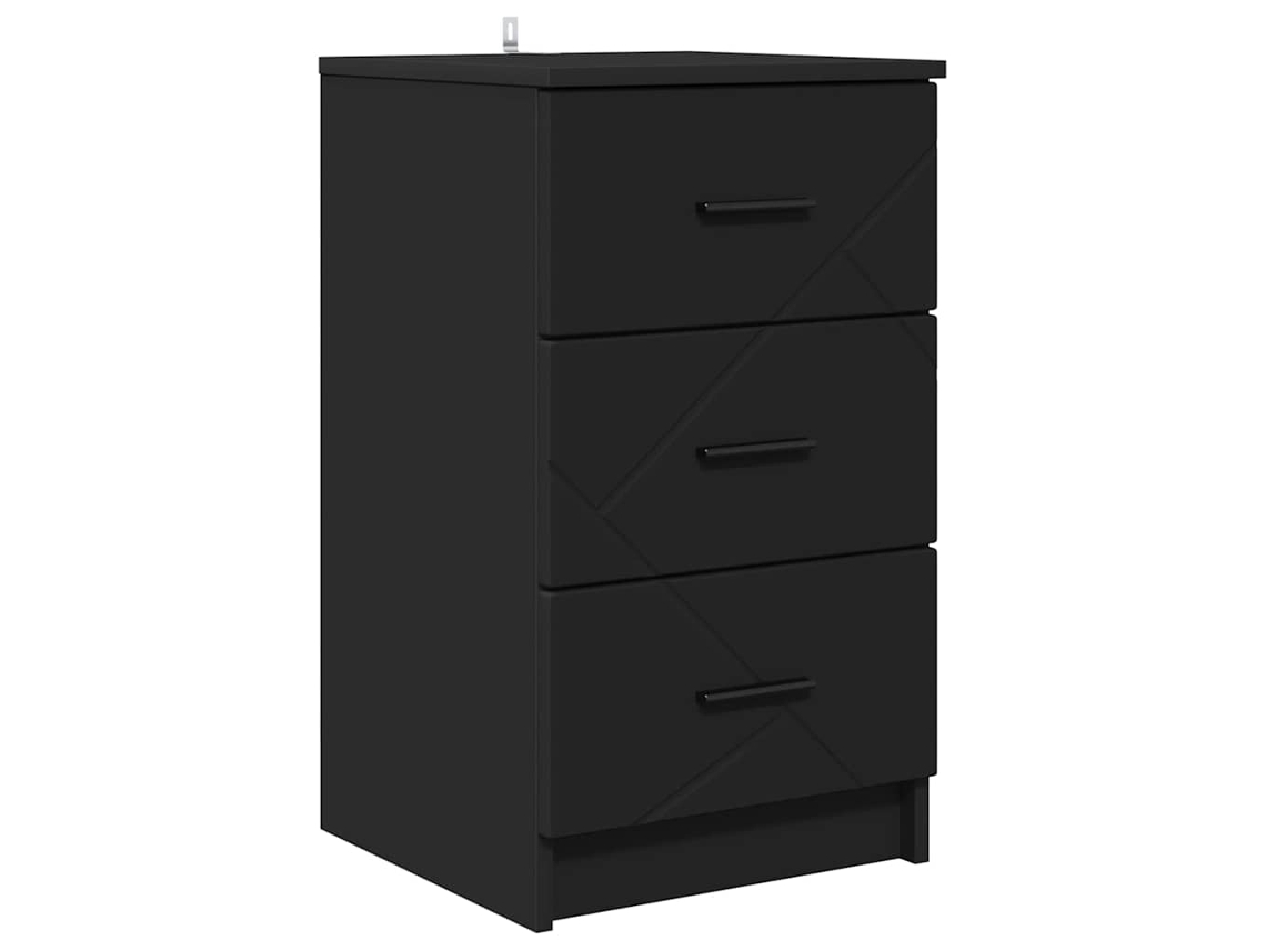 Mesilla de noche negra MAISON EXCLUSIVE de madera procesada (38 x 38 x 66 cm)