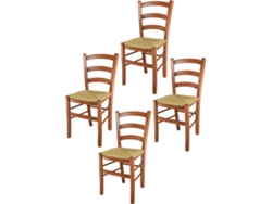 Conjunto de 4 Cadeiras T M C S Venice 320CI (Castanho - 88x43x44 cm - Madeira)