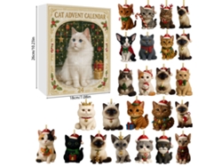 Calendario de Adviento, 24 colgantes decorativos navideños de gatos M01 Digitallab