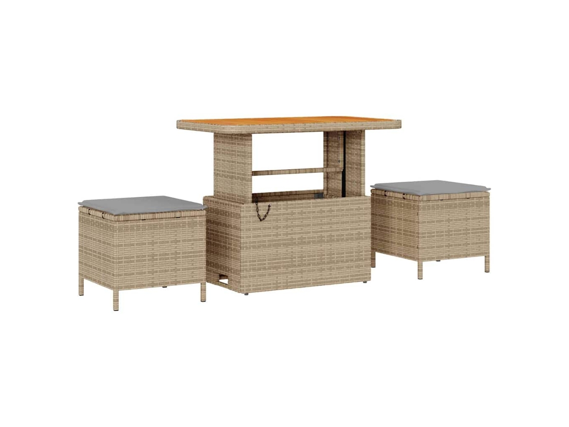 Conjunto De Comedor De Jardín | Mueble De Jardín Beige Ratán Sintético