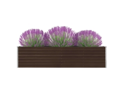 Macetero/Parterre Elevado para Jardín 320X40X77 cm Acero Galvanizado Marrón