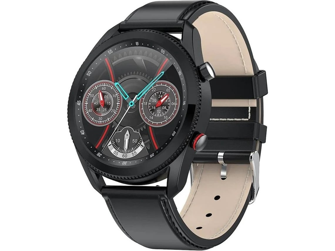 Reloj inteligente Yizhood de 1,28 pulgadas con Bluetooth, llamadas, monitor de ritmo cardíaco, podómetro, calorías, sueño, cronómetro, pantalla (negro)