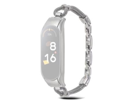 Correa de metal con delicada cadena de cobre para Xiaomi Mi Band 5/6 - plata