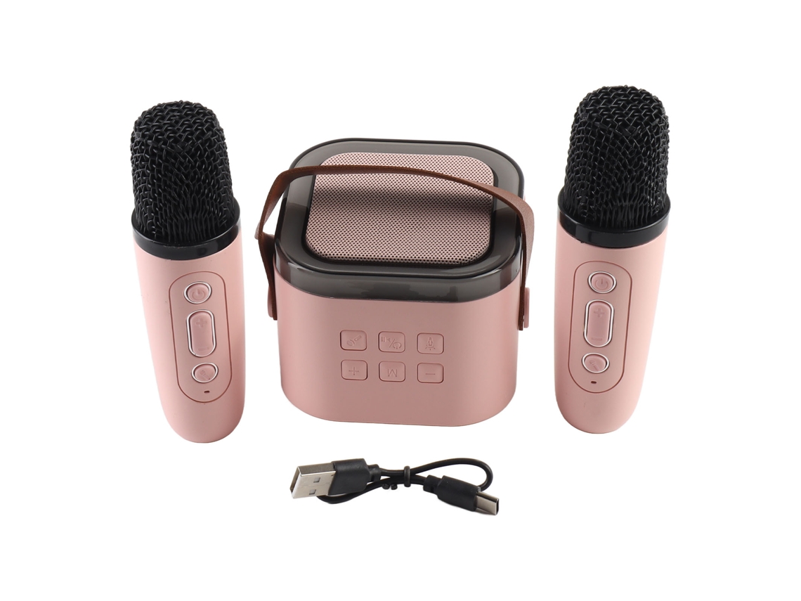 Máquina De Karaoke Mini Portátil Con Bluetooth Y Micrófono Para Karaoke En Casa O Al Aire Libre Luz Dourada