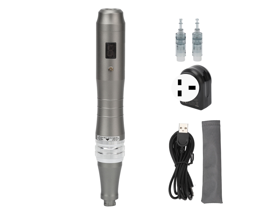 Lápiz De Microneedling Eléctrico Inalámbrico 6 Velocidades Ajustables Con Jeringas Plug Uk 100-240v