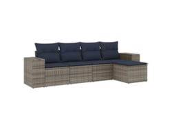 Maison Exclusive - Conjunto De Sofá De Jardín De 5 Piezas Con Cojines, Poliratán Gris