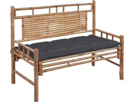 Banco de jardín VIDAXL Antracita Bambú (120x55x90 cm)