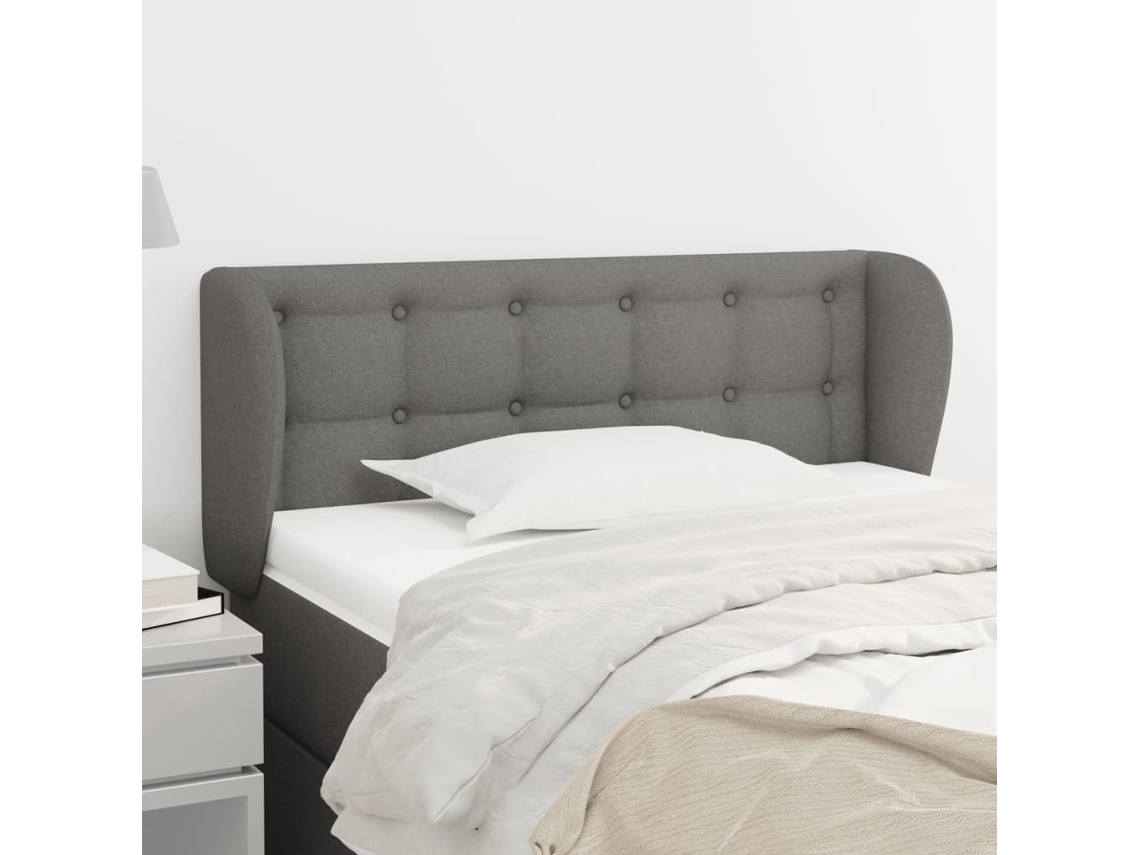 Cabecero De Tela Gris Oscuro 93x23x78/88 Cm