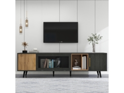 Elegante Soporte Para Tv De 200x40x55,5 Cm, Madera Oscura, 90" (modelo Moderno).
