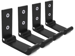 Omni-4 Ganchos De Pared Plegables De Aleación De Aluminio, Perchero Multifuncional Negro Sxq Negro
