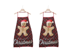 Delantal navideño con temática de elfo y muñeco de nieve, ajustable TRUYUETY