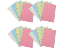 Recambio De Papel Rayado De Colores Para Cuadernos A5 De Seis Agujeros – 4 Juegos Para Agendas,