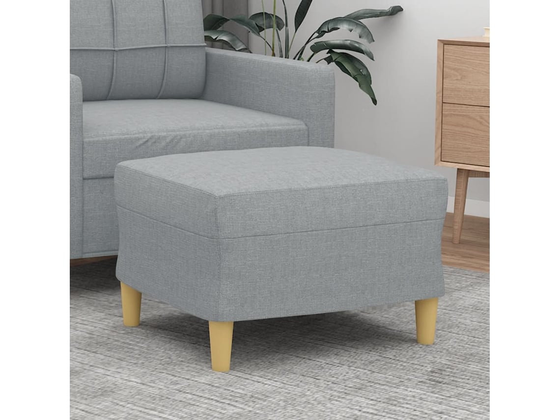Reposapiés 60x50x41 cm Tela Gris Claro DKD HOME DECOR