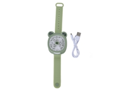 Juguete de viento pulsante recargable por USB con forma de oso verde de dibujos animados para niños