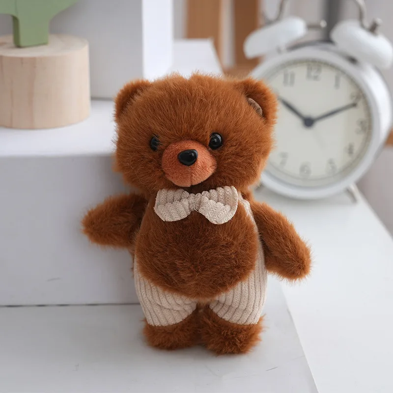 (marrom) Novo Chaveiro De Pelúcia Criativo E Fofo De Urso Com Laço