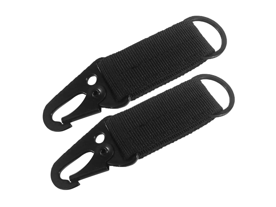 Llavero De Tela De Nailon Negro Para Camping Con Hebilla Multifuncional Para Mochila De Senderismo