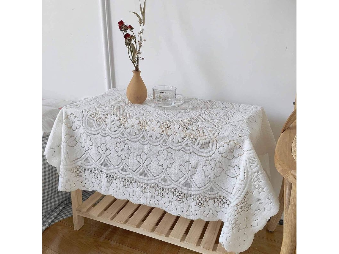 2026-mantel Rectangular De Encaje A Crochet Artesanal, 47x47 Pulgadas, Algodón, Diseño Floral