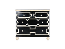 Comoda Hueso Taracea Hecho A Mano Negro 111x51x99cm