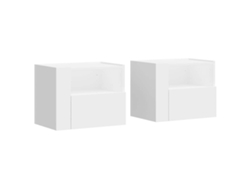 Maison Exclusive - Mesitas De Noche De Pared 2 Unidades Blanca 45x30x35 Cm