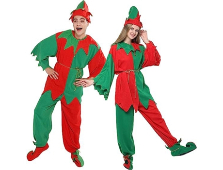 Disfraces navideños Fiesta familiar Fiesta navideña Elfo navideño Pareja Conjunto para padres e hijos 130