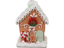 Decoración clásica de mesa con forma de casa de jengibre, exquisito adorno navideño para un cajero automático Gokoco
