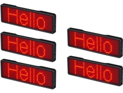 5 Placas De Identificación Led Bluetooth Recargables, Programables Y Personalizables.