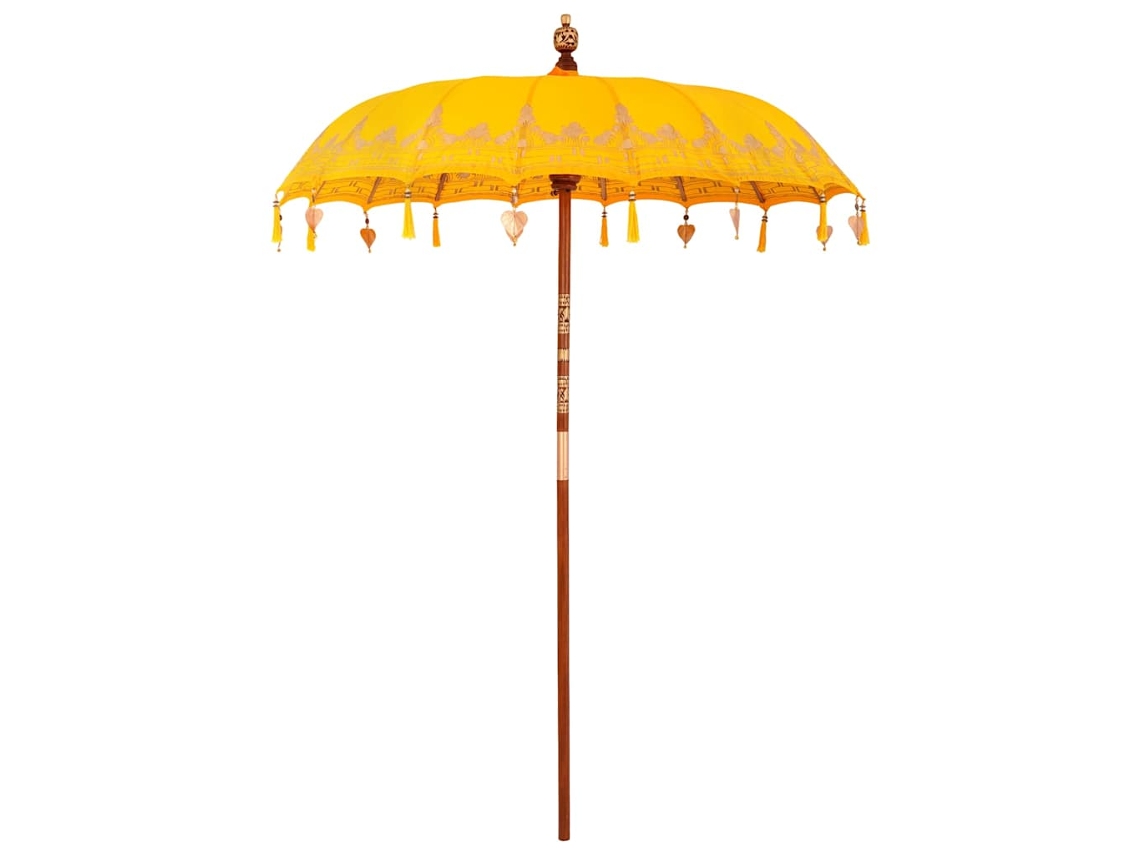 Sombrilla de patio Vidaxl de algodón amarillo x 260 cm ((210 220))