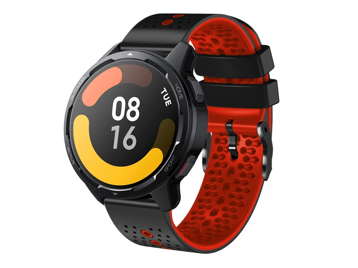 Bracelete de Smartwatch para Xiaomi MI Watch S1 Active 22mm de silicone de duas cores perfurada (preto + vermelho)