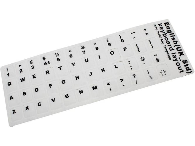 Pegatina para Convertir Teclado en Idioma Inglés Blanco