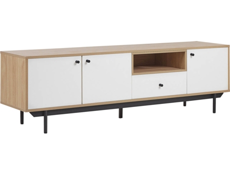 Mueble TV madera clara/blanco BELIANI Itaca