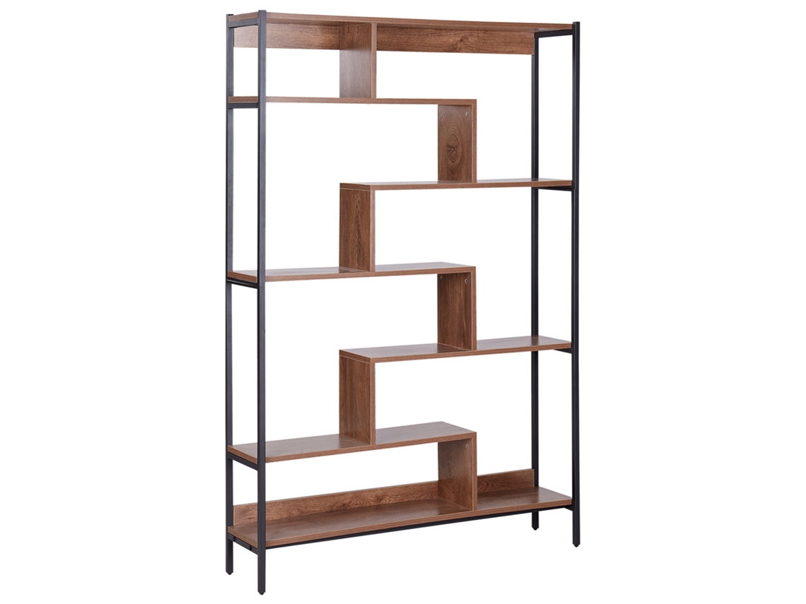 Estantería con 6 baldas BELIANI Daven de MDF Madera oscura 120x27x180